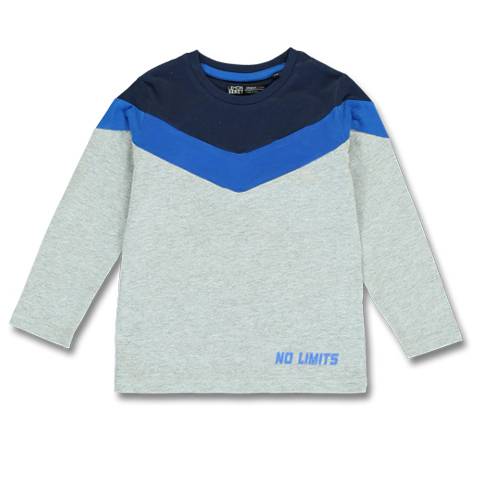 Chlapčenské tričko LEMON BERET / NO LIMITS šedé s modrým pásikom