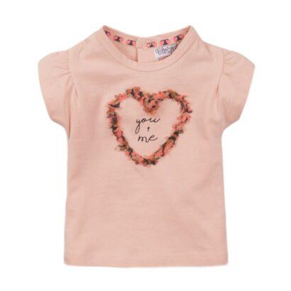 Dievčenské tričko DIRKJE ružové so srdcom